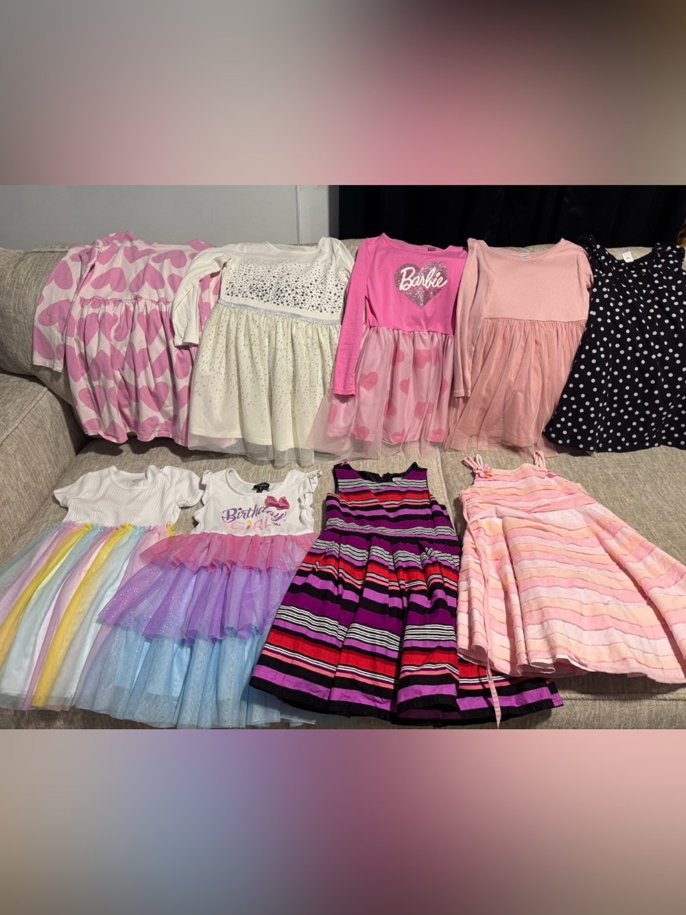 Girls 5/6 dress lot bundle of dresses Barbie pink black 5T